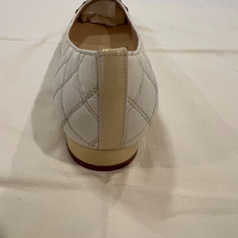 Delman Bergdorf Goodman Cream Phoenix-GN Glove Nappa Quilted Shoes--Size 10 M - Picture 6 of 16